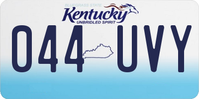 KY license plate 044UVY