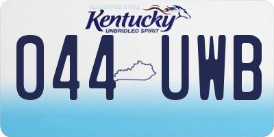 KY license plate 044UWB