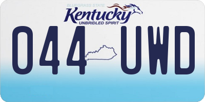 KY license plate 044UWD