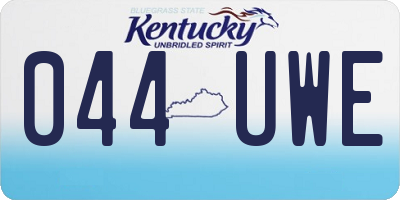 KY license plate 044UWE