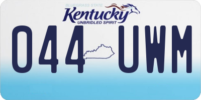 KY license plate 044UWM