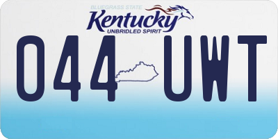 KY license plate 044UWT