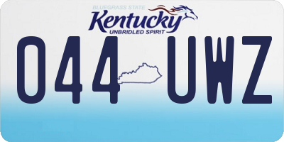 KY license plate 044UWZ