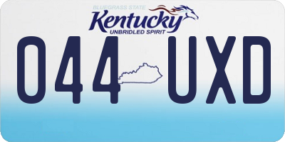 KY license plate 044UXD