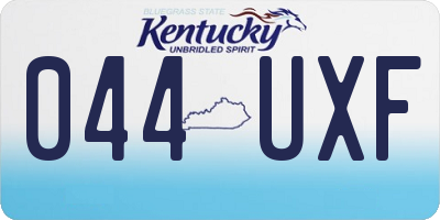 KY license plate 044UXF