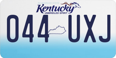 KY license plate 044UXJ