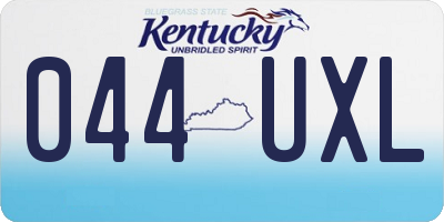 KY license plate 044UXL