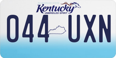 KY license plate 044UXN