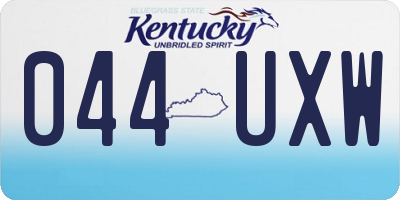 KY license plate 044UXW