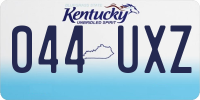 KY license plate 044UXZ