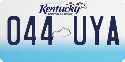 KY license plate 044UYA