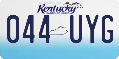 KY license plate 044UYG