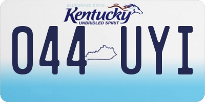 KY license plate 044UYI