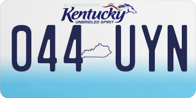 KY license plate 044UYN