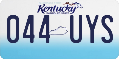 KY license plate 044UYS