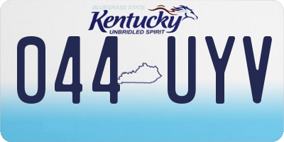 KY license plate 044UYV