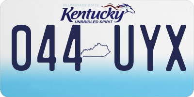 KY license plate 044UYX
