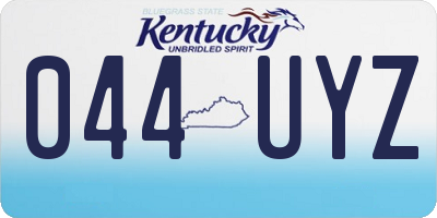 KY license plate 044UYZ