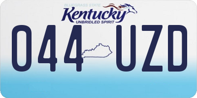 KY license plate 044UZD