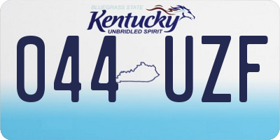 KY license plate 044UZF