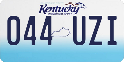 KY license plate 044UZI
