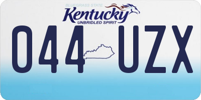 KY license plate 044UZX