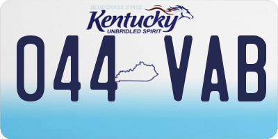 KY license plate 044VAB