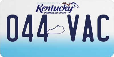 KY license plate 044VAC