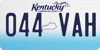 KY license plate 044VAH