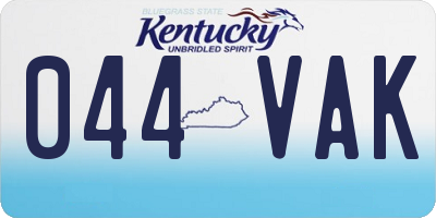 KY license plate 044VAK