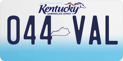 KY license plate 044VAL