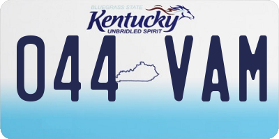 KY license plate 044VAM