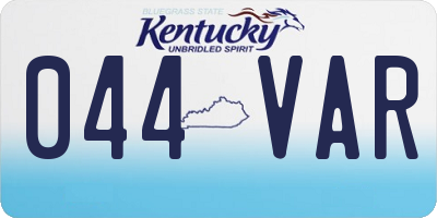 KY license plate 044VAR
