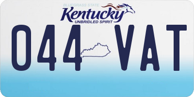 KY license plate 044VAT