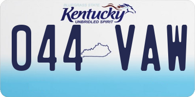 KY license plate 044VAW