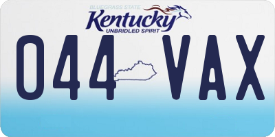 KY license plate 044VAX