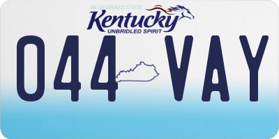 KY license plate 044VAY