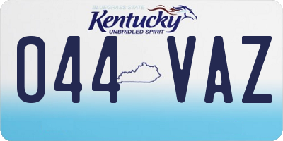 KY license plate 044VAZ