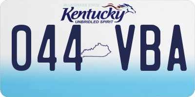 KY license plate 044VBA