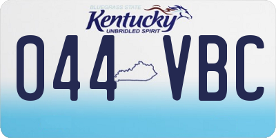 KY license plate 044VBC