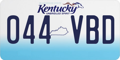 KY license plate 044VBD