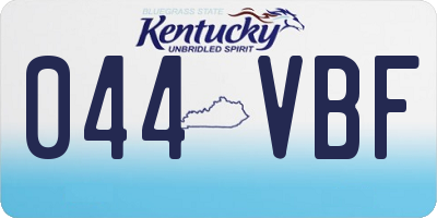 KY license plate 044VBF