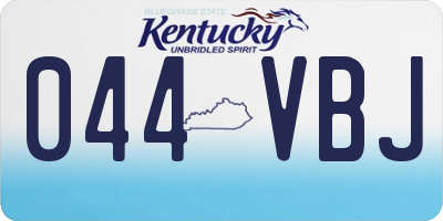 KY license plate 044VBJ