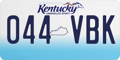 KY license plate 044VBK