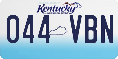 KY license plate 044VBN