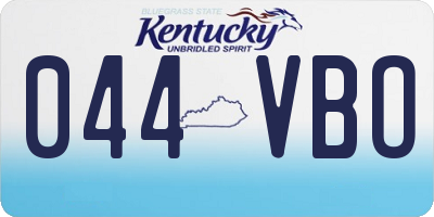 KY license plate 044VBO