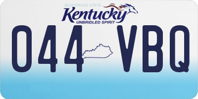 KY license plate 044VBQ