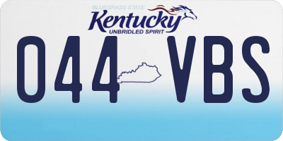 KY license plate 044VBS