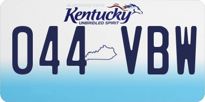 KY license plate 044VBW