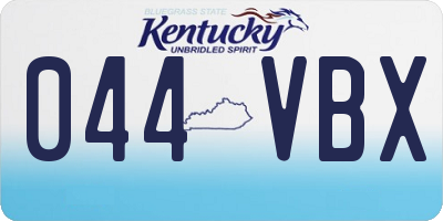 KY license plate 044VBX